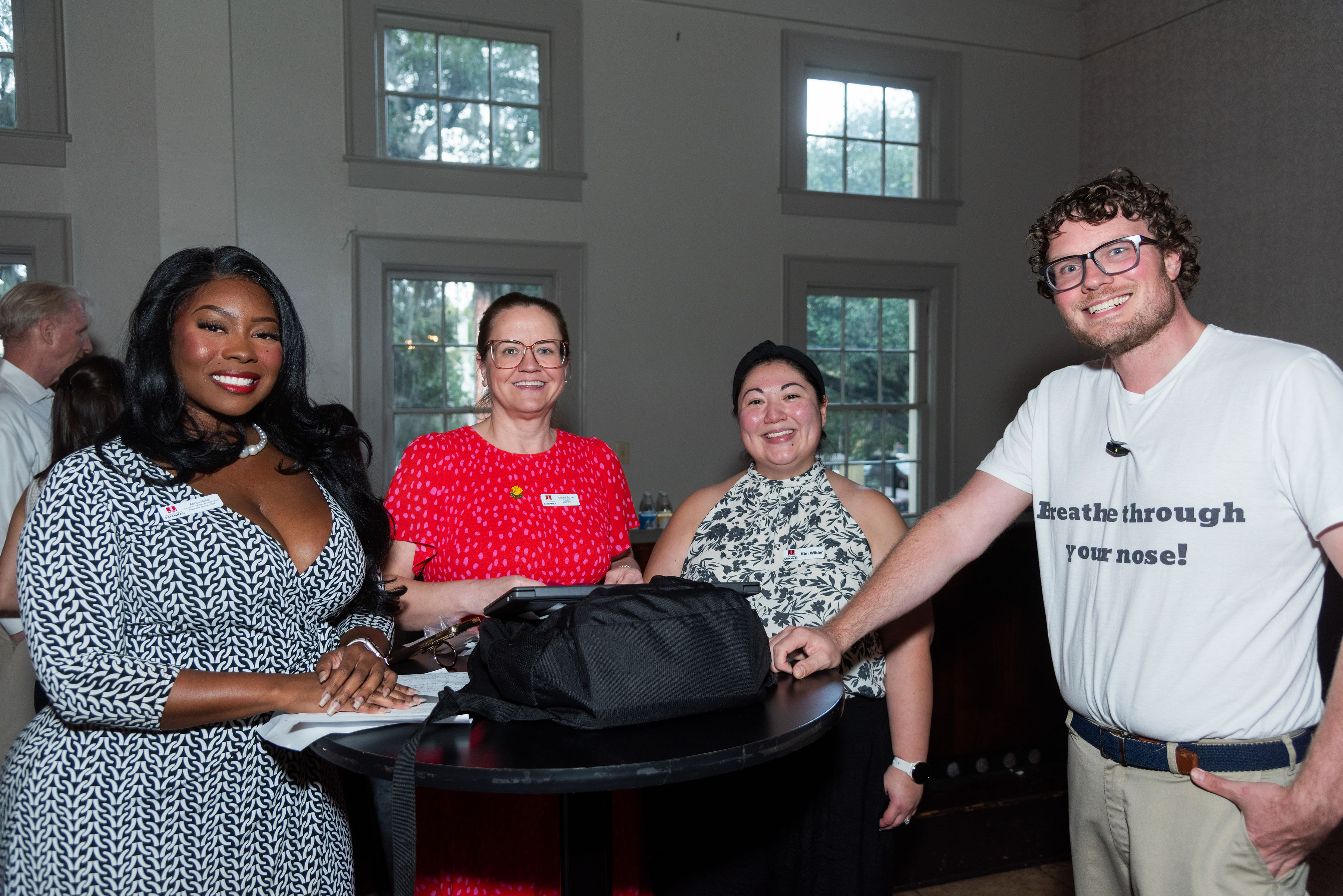 Chase Barber with conference attendees at the Georgia judicial assistants conference